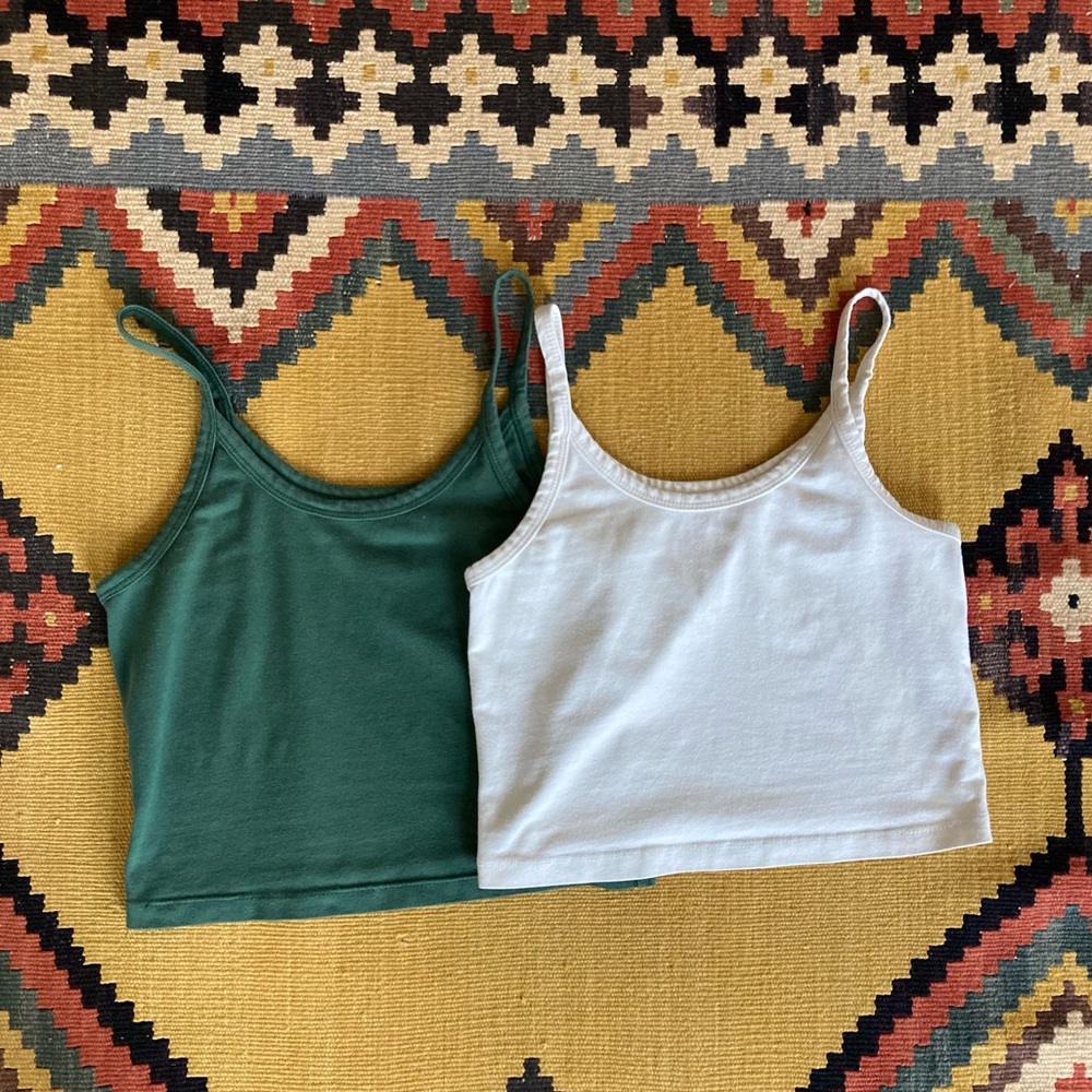 ARQ Forrest Green and White Crop Tank Bundle / Size M